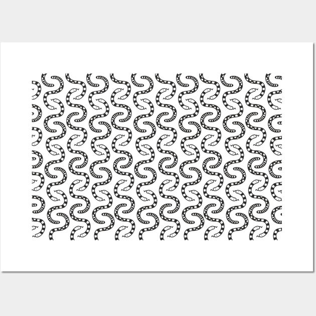 Doodle Snakes Pattern Wall Art by XOOXOO